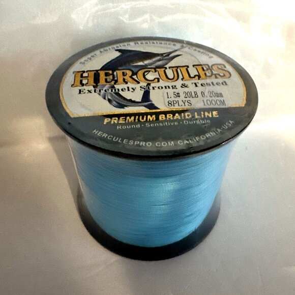 HERCULES Super Strength 20LB Fishing Line 1000M / 1094Yds Blue 8 Strands Braided - Picture 1 of 6